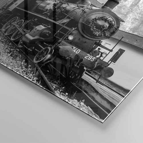 Glasbild - Bild auf glas - Steht am Bahnhof ... - 100x70 cm