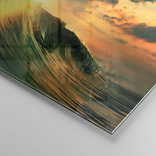 Glasbild - Bild auf glas - Surfer, wo bist du? - 120x50 cm
