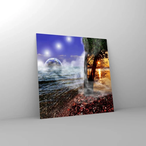 Glasbild - Bild auf glas - Surreale Landschaft - Einheit der Natur - 50x50 cm