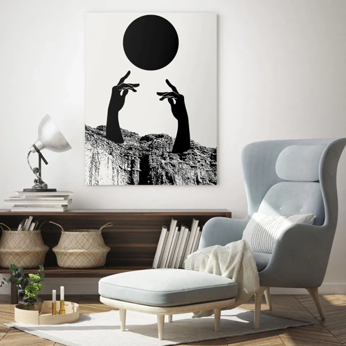 Glasbild - Bild auf glas - Surrealistische Komposition: die Sonne und der Rest - 50x70 cm