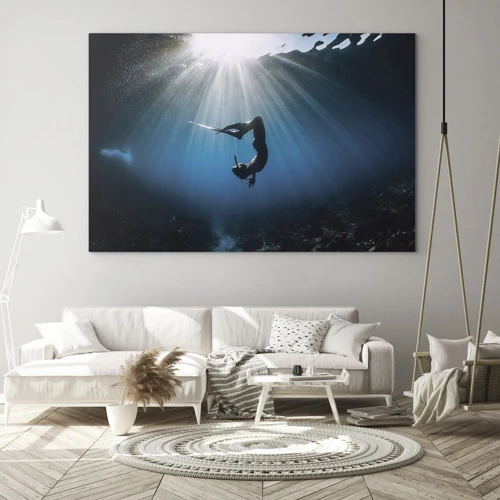 Glasbild - Bild auf glas - Tanz unter Wasser - 70x50 cm