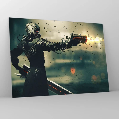 Glasbild - Bild auf glas - Tödliche Waffe - Dein ganz eigener Terminator - 70x50 cm