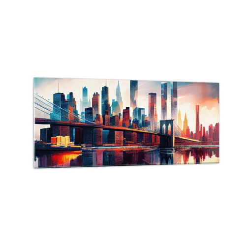 Glasbild - Bild auf glas - Traumhaftes New York - 120x50 cm