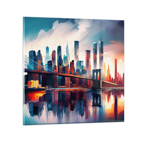 Glasbild - Bild auf glas - Traumhaftes New York - 50x50 cm