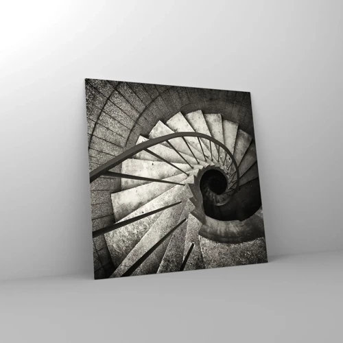 Glasbild - Bild auf glas - Treppe hoch, Treppe runter - 30x30 cm