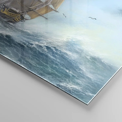 Glasbild - Bild auf glas - Über die Wellen gleiten - 60x60 cm