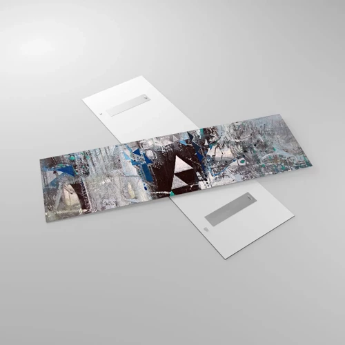 Glasbild - Bild auf glas - Überschreibende Reihenfolge der Dreiecke - 160x50 cm