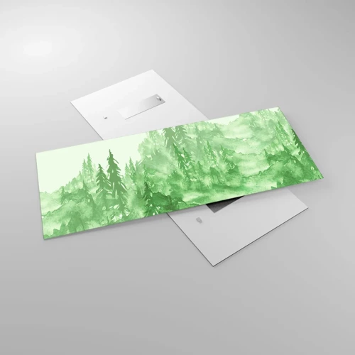Glasbild - Bild auf glas - Verschwommen mit grünem Nebel - 120x50 cm