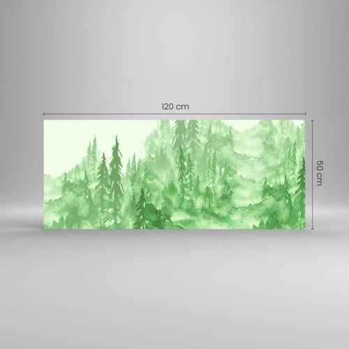 Glasbild - Bild auf glas - Verschwommen mit grünem Nebel - 120x50 cm