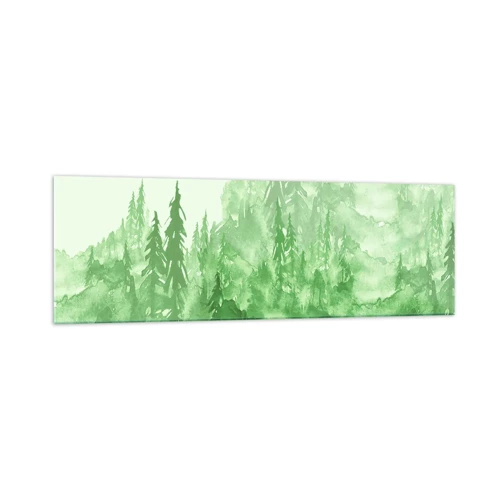 Glasbild - Bild auf glas - Verschwommen mit grünem Nebel - 160x50 cm
