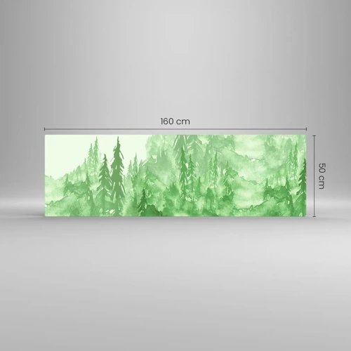 Glasbild - Bild auf glas - Verschwommen mit grünem Nebel - 160x50 cm