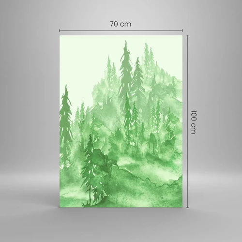Glasbild - Bild auf glas - Verschwommen mit grünem Nebel - 70x100 cm