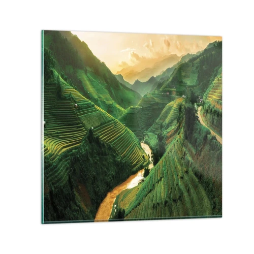 Glasbild - Bild auf glas - Vietnamesisches Tal - 30x30 cm
