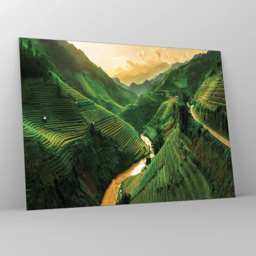 Glasbild - Bild auf glas - Vietnamesisches Tal - 70x50 cm