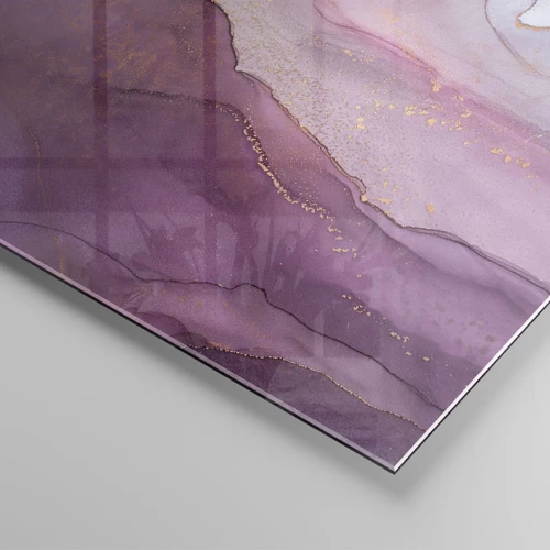 Glasbild - Bild auf glas - Violett und lila Wellen - 140x50 cm