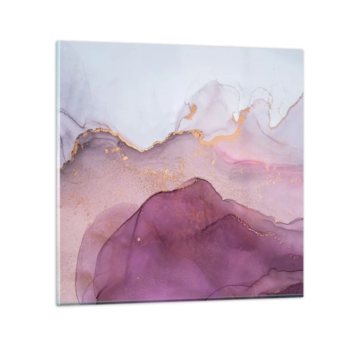 Glasbild - Bild auf glas - Violett und lila Wellen - 60x60 cm