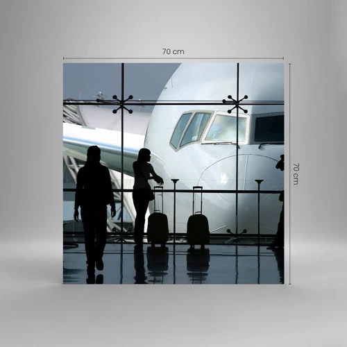 Glasbild - Bild auf glas - Vis a vis am Flughafen - 70x70 cm