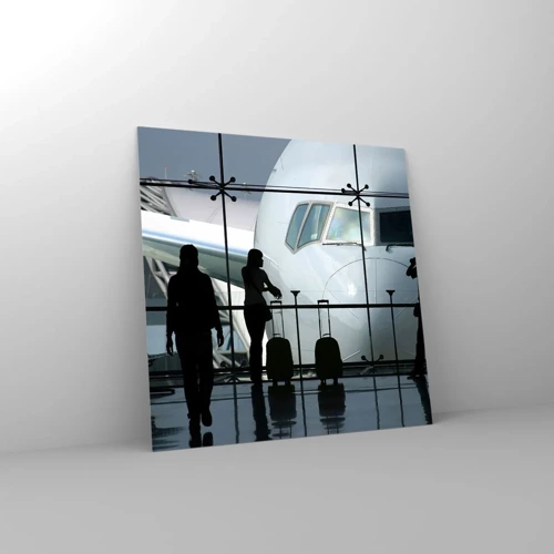 Glasbild - Bild auf glas - Vis a vis am Flughafen - 70x70 cm