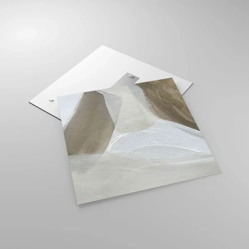 Glasbild - Bild auf glas - Welle aus Weiß - 60x60 cm