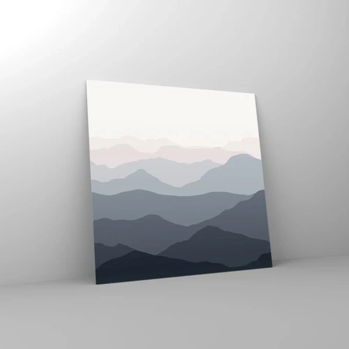 Glasbild - Bild auf glas - Wellen der Berge - 40x40 cm