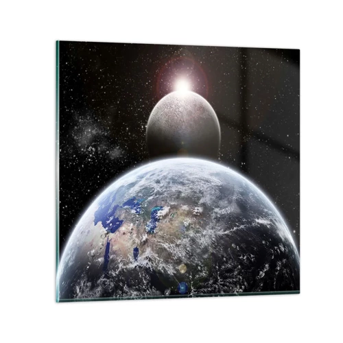 Glasbild - Bild auf glas - Weltraumlandschaft - Sonnenaufgang - 70x70 cm