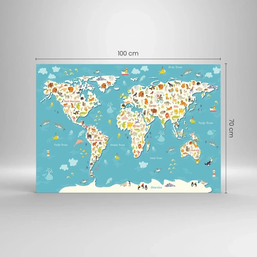 Glasbild - Bild auf glas - Wir lieben die ganze Welt - 100x70 cm