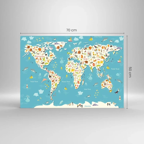 Glasbild - Bild auf glas - Wir lieben die ganze Welt - 70x50 cm
