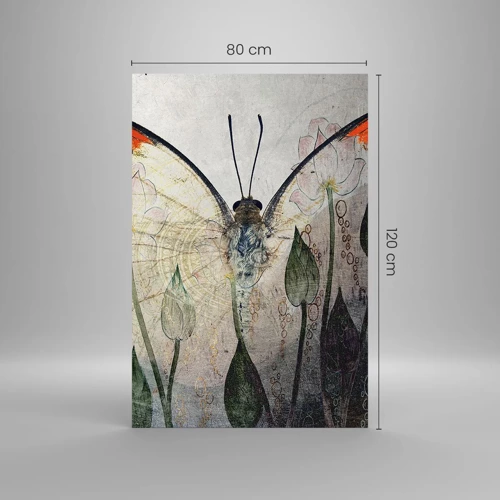 Glasbild - Bild auf glas - Wo schwingt der Schmetterling im Gras - 80x120 cm