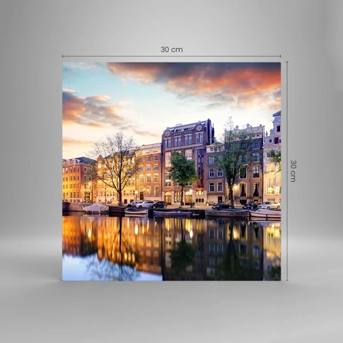 Glasbild - Bild auf glas - Zurückhaltende und gelassene niederländische Schönheit - 30x30 cm
