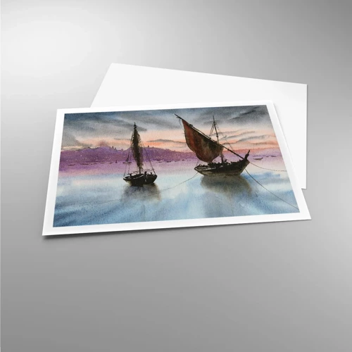 Poster - Abend am Hafen - 100x70 cm