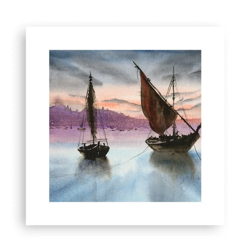 Poster - Abend am Hafen - 30x30 cm