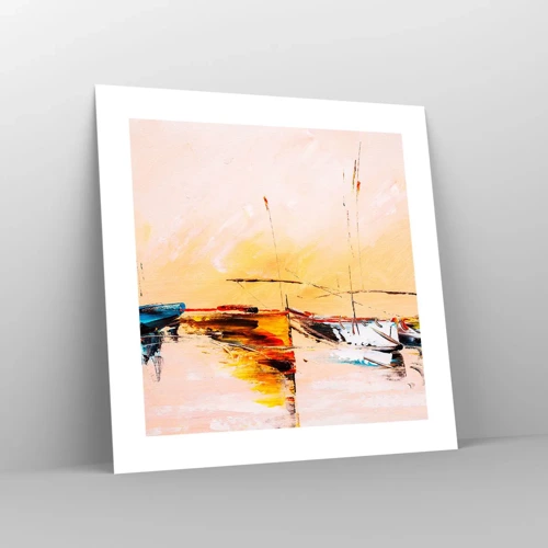 Poster - Abend im Yachthafen - 40x40 cm