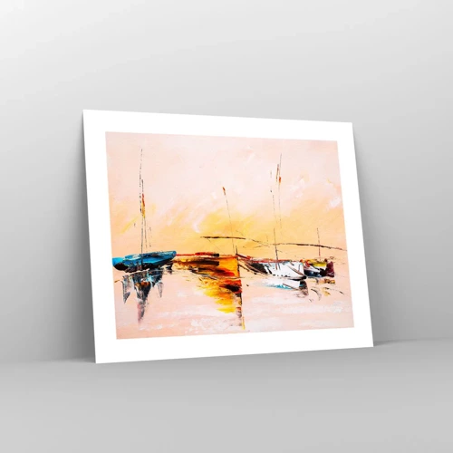 Poster - Abend im Yachthafen - 50x40 cm