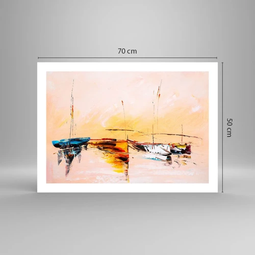 Poster - Abend im Yachthafen - 70x50 cm