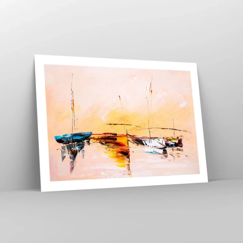 Poster - Abend im Yachthafen - 70x50 cm