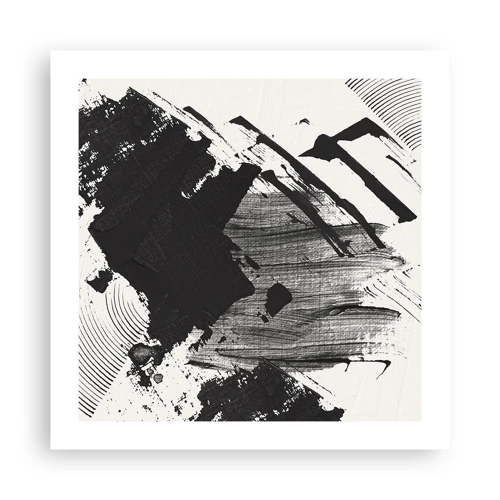 Poster - Abstraktion – Ausdruck von Schwarz - 50x50 cm