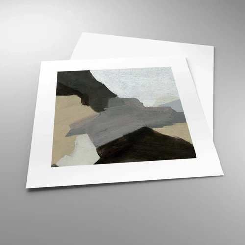 Poster - Abstraktion: Scheideweg des Graus - 30x30 cm