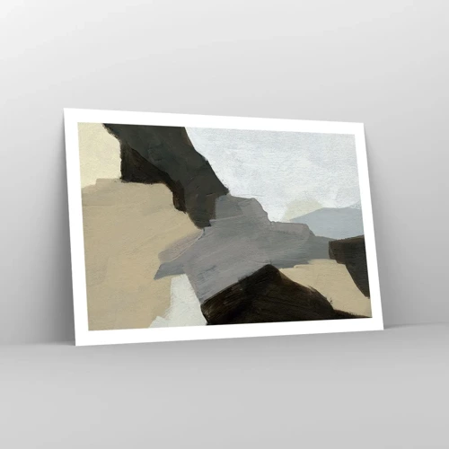 Poster - Abstraktion: Scheideweg des Graus - 91x61 cm