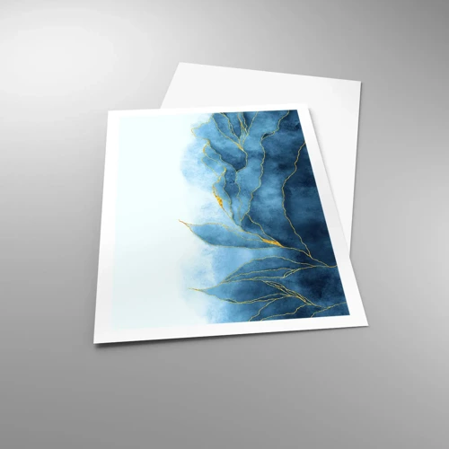 Poster - Blau im Gold - 61x91 cm