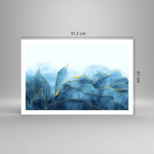 Poster - Blau im Gold - 91x61 cm