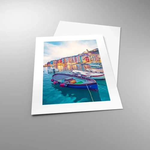 Poster - Bunter Abend im Hafen - 30x40 cm