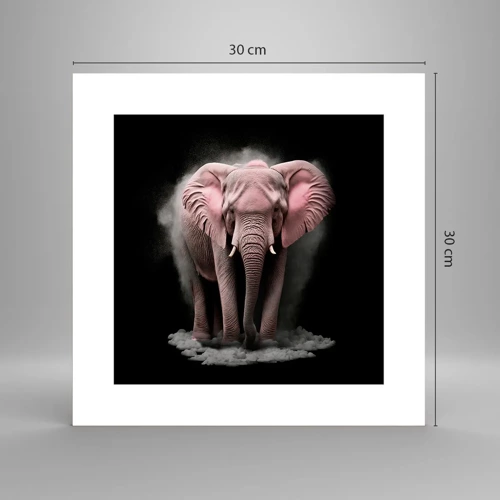 Poster - Denke nicht an einen rosa Elefanten! - 30x30 cm