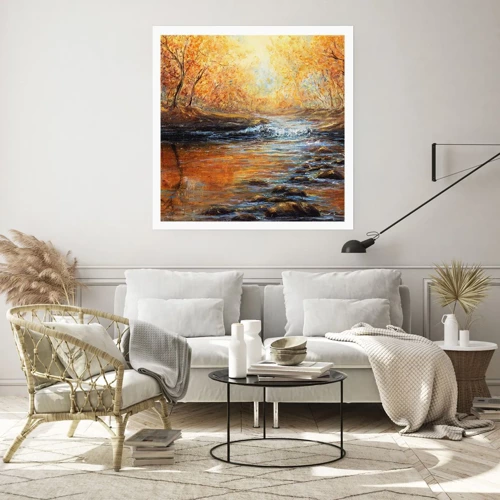 Poster - Der goldene Strom - 60x60 cm