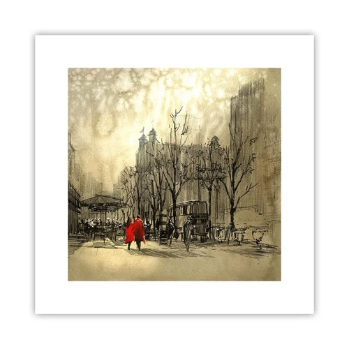 Poster - Ein Date im Londoner Nebel - 30x30 cm