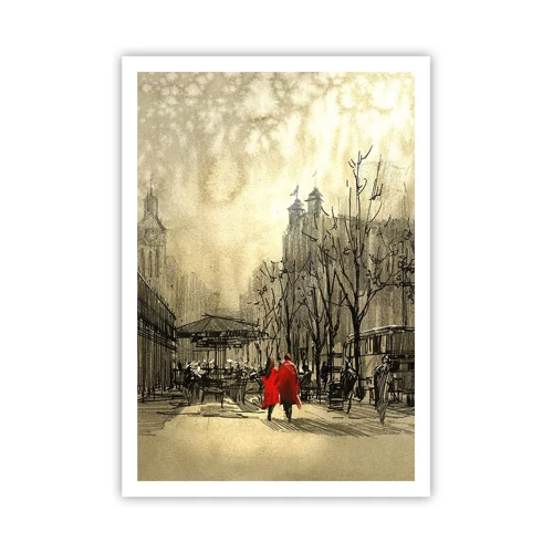 Poster - Ein Date im Londoner Nebel - 70x100 cm