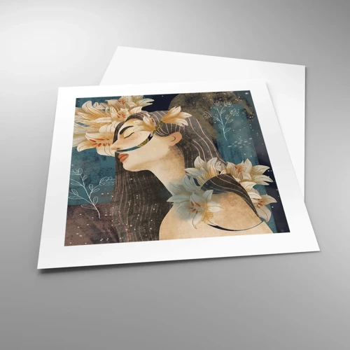Poster - Ein Märchen über eine Prinzessin mit Lilien - 40x40 cm