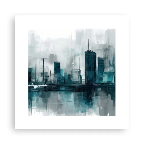 Poster - Eine Stadt in der Farbe des Regens - 30x30 cm