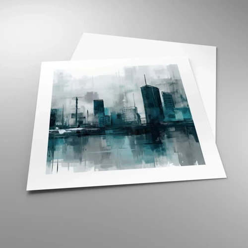 Poster - Eine Stadt in der Farbe des Regens - 40x40 cm