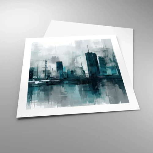 Poster - Eine Stadt in der Farbe des Regens - 50x50 cm