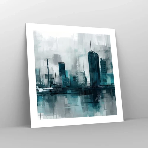 Poster - Eine Stadt in der Farbe des Regens - 50x50 cm